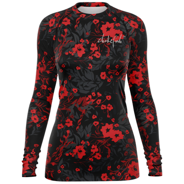 Chokefish™ Long Sleeve Rashguard Floral Woman's Shirt-001